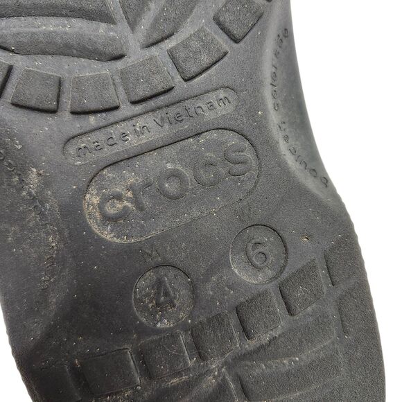 Crocs Classic Clogs Womens 6 Mens 4 Black Rainbow Zebra Stripes Slip On Casual - Picture 10 of 10